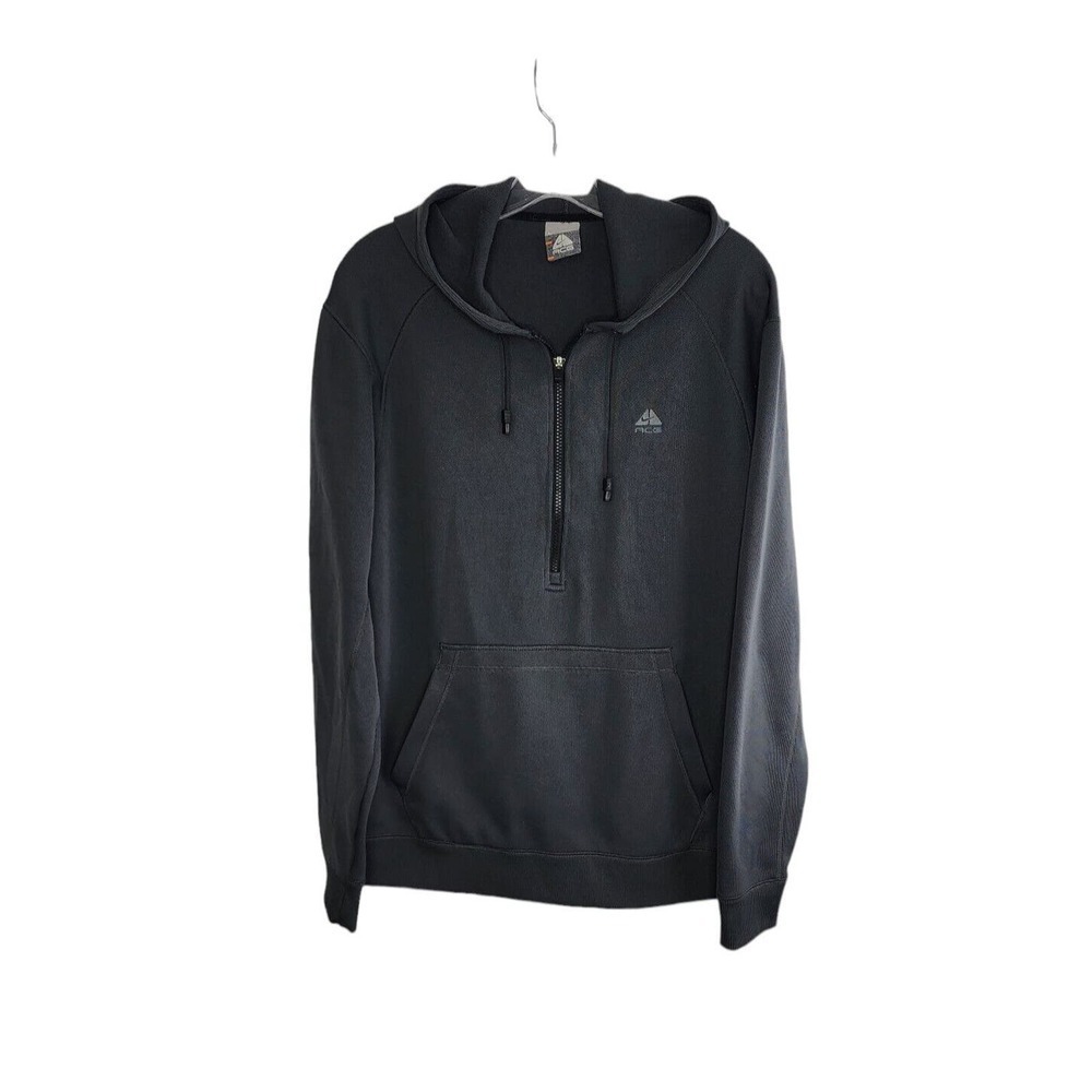 NIKE ACG Y2K Hoodie 1/2 Zip Gray Ribbed 90s Skate Streetwear Vintage Size Large